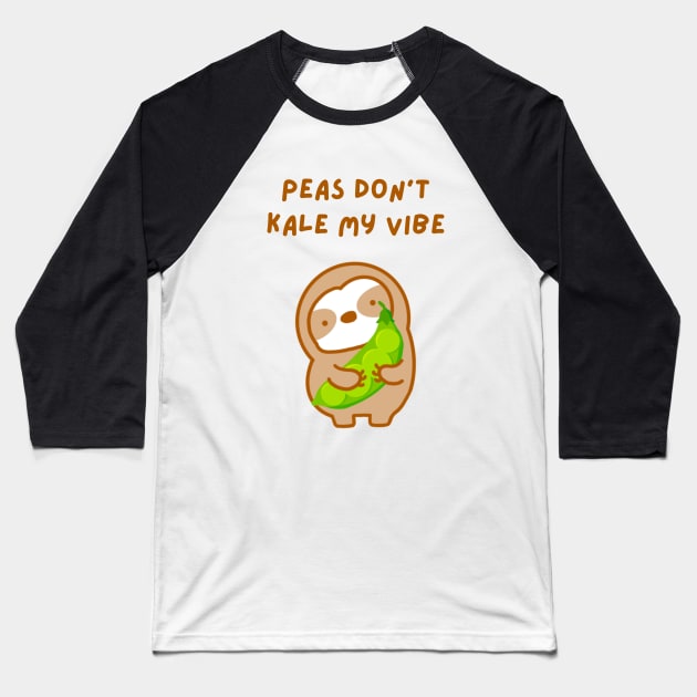 Please Don’t Kill My Vibe Peas and Kale Sloth Baseball T-Shirt by theslothinme